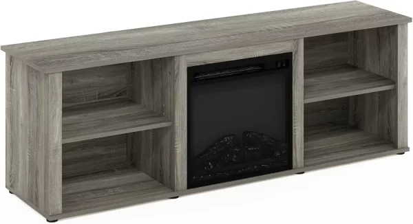 Classic 70 Inch Tv Stand With Fireplace, French Oak Grey - Image 5