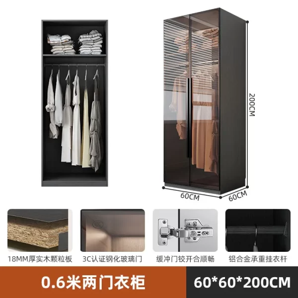 Organizer Underwear Wardrobe Cabinet Storage Shelves Glass Doors Cupboard Wardrobes Support Cupboard Home Bedroom Furniture - Image 30