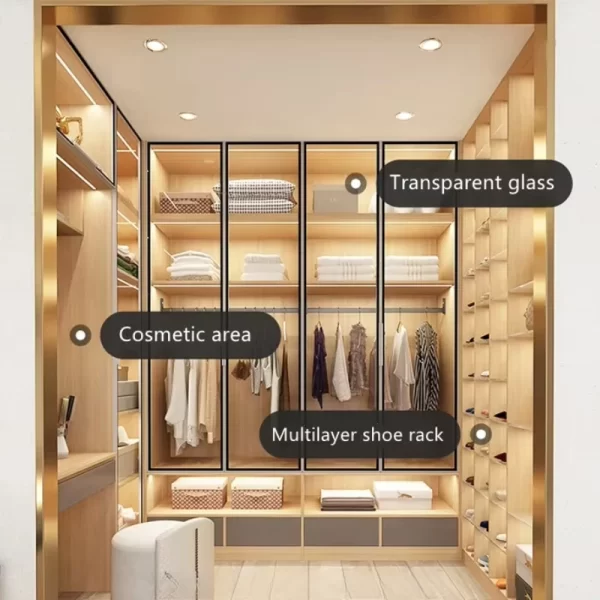 Best Seller Customization Display Rack Vintage Clothes Walk in Closet Furniture Vintage Walk in Wardrobe Stand Furniture - Image 4