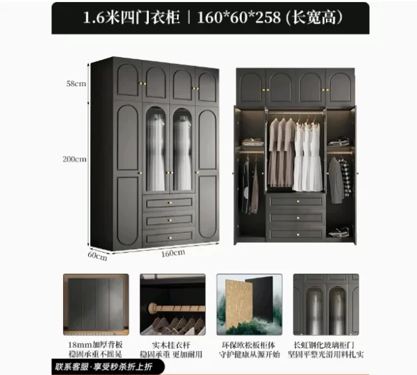 Interior Transparent Tall Closet Glass Hanger Nordic Teen Open Bedroom Wardrobe Organizer Storage Rack Guarda Roupas Furniture - Image 11