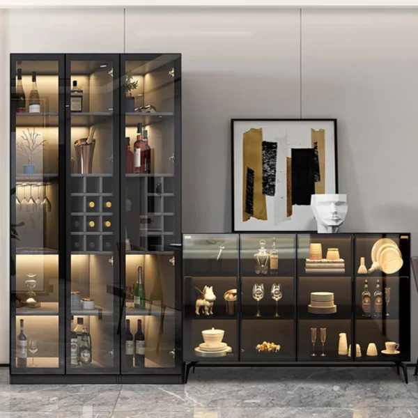 Modern Wine Display Cabinets Storage Glass Organizer Corner Cabinets Home Showcase Armoires De Salon Living Room Furniture - Image 2