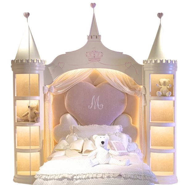 Children's bed girl, princess bed European girl, dream bedroom single bed - Image 5