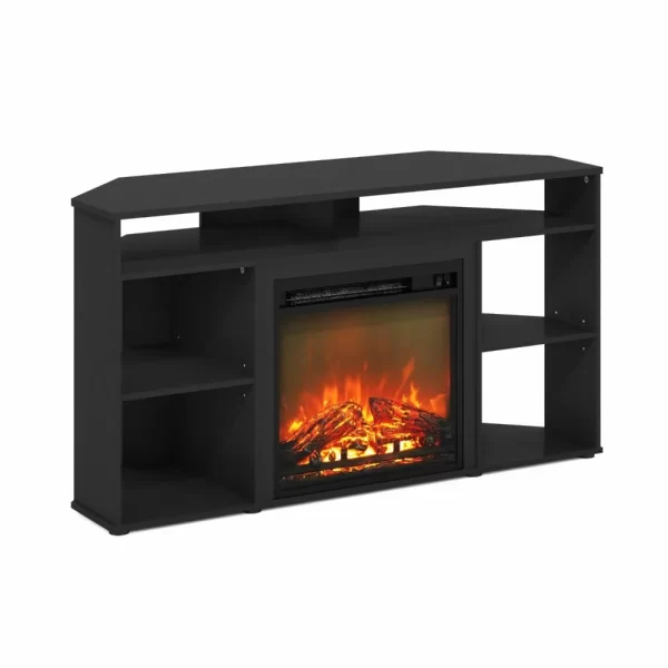 Jensen Corner TV Stand with Fireplace for TV up to 55 Inches, French Oak Grey - Image 2