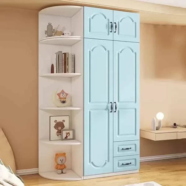Pink Two Door Wardrobe Clothing Organizer Korean Style Wooden Wardrobe Summer Heavy Duty Schlafzimmer Schrank Salon Furniture - Image 3
