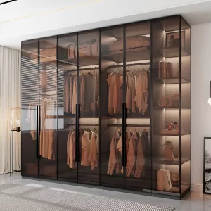 Organizer Underwear Wardrobe Cabinet Storage Shelves Glass Doors Cupboard Wardrobes Support Cupboard Home Bedroom Furniture