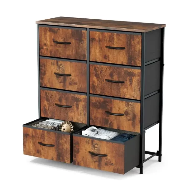 Chest of Drawers with Fabric Drawers,Sideboard with 8 Drawers, Drawer Cabinet for Kitchen, Office, and TV Cabinet drawer dresser - Image 9