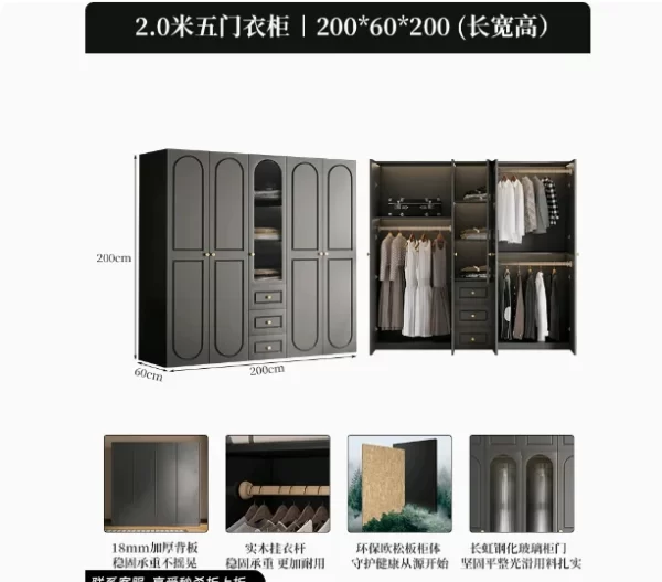 Interior Transparent Tall Closet Glass Hanger Nordic Teen Open Bedroom Wardrobe Organizer Storage Rack Guarda Roupas Furniture - Image 17