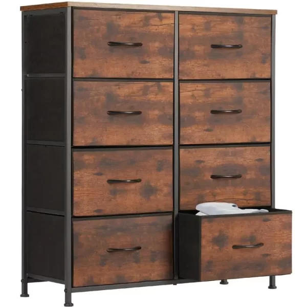 Chest of Drawers with Fabric Drawers,Sideboard with 8 Drawers, Drawer Cabinet for Kitchen, Office, and TV Cabinet drawer dresser - Image 2