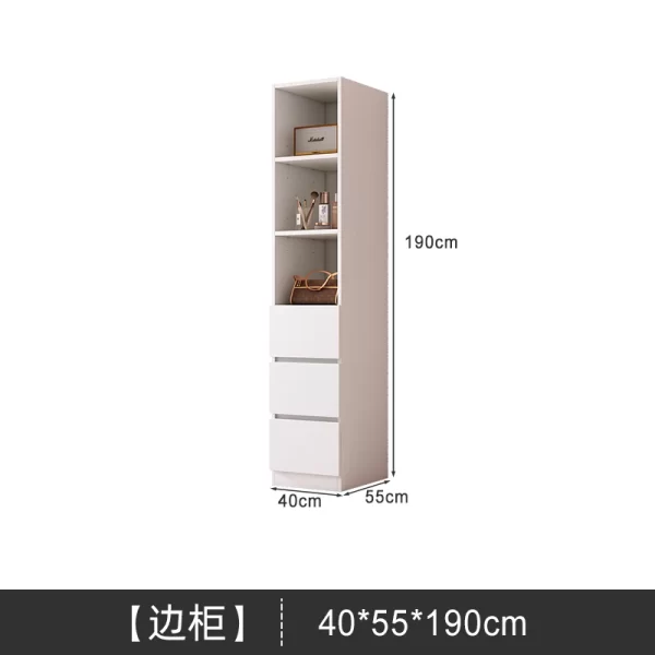 Solid wood large wardrobe household bedroom glass door cloakroom combination cabinet small apartment modern simple storage locke - Image 30