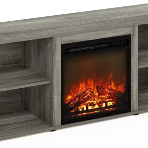 Classic 70 Inch Tv Stand With Fireplace, French Oak Grey