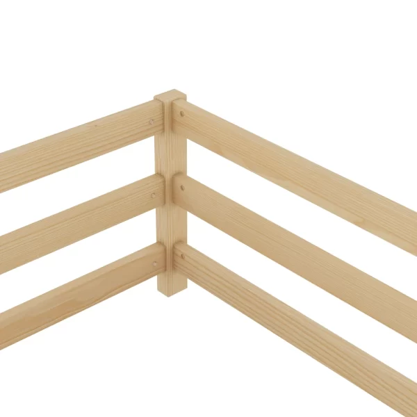 Twin Size Floor Bed, Montessori Floor Bed with Fence, Kids Montessori Bed Twin Size, Wood Montessori Floor Bed for Kids - Image 6