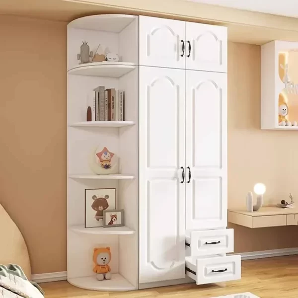 Pink Two Door Wardrobe Clothing Organizer Korean Style Wooden Wardrobe Summer Heavy Duty Schlafzimmer Schrank Salon Furniture - Image 2