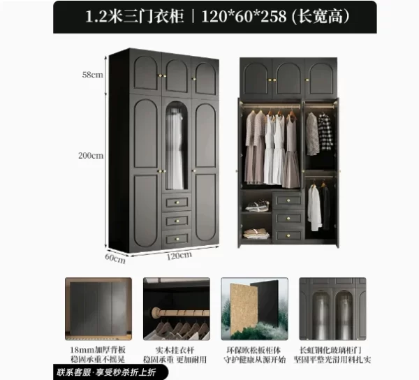 Interior Transparent Tall Closet Glass Hanger Nordic Teen Open Bedroom Wardrobe Organizer Storage Rack Guarda Roupas Furniture - Image 13