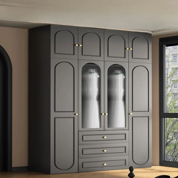 Interior Transparent Tall Closet Glass Hanger Nordic Teen Open Bedroom Wardrobe Organizer Storage Rack Guarda Roupas Furniture