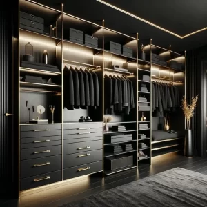 CBMmart Bedroom Walk in Closet Custom Wardrobe Design With Lighting Wood Armoire Closet Wardrobes Customized