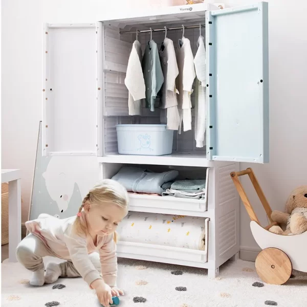 Custom Wholesale Haixing Multi-functional Baby Plastic Drawer Storage Cabinet Baby Children Kid Plastic Wardrobe - Image 2