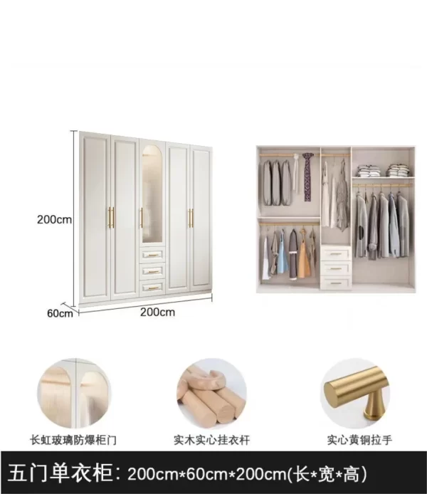 Drawer Storage With Glass Doors Wardrobes Shelves Bedroom Orgnizer Wardrobes Portable Open Closets Abiertos Furniture Bedroom - Image 14