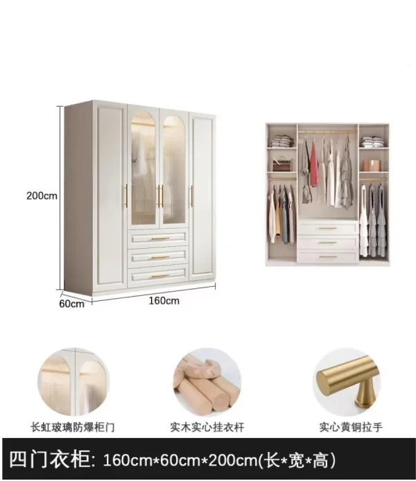 Drawer Storage With Glass Doors Wardrobes Shelves Bedroom Orgnizer Wardrobes Portable Open Closets Abiertos Furniture Bedroom - Image 16