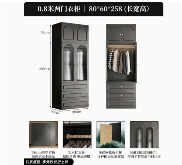 Interior Transparent Tall Closet Glass Hanger Nordic Teen Open Bedroom Wardrobe Organizer Storage Rack Guarda Roupas Furniture - Image 14