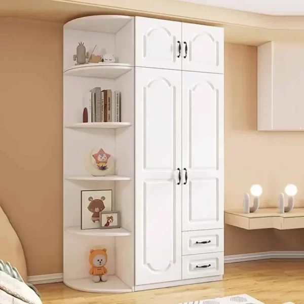 Pink Two Door Wardrobe Clothing Organizer Korean Style Wooden Wardrobe Summer Heavy Duty Schlafzimmer Schrank Salon Furniture - Image 4
