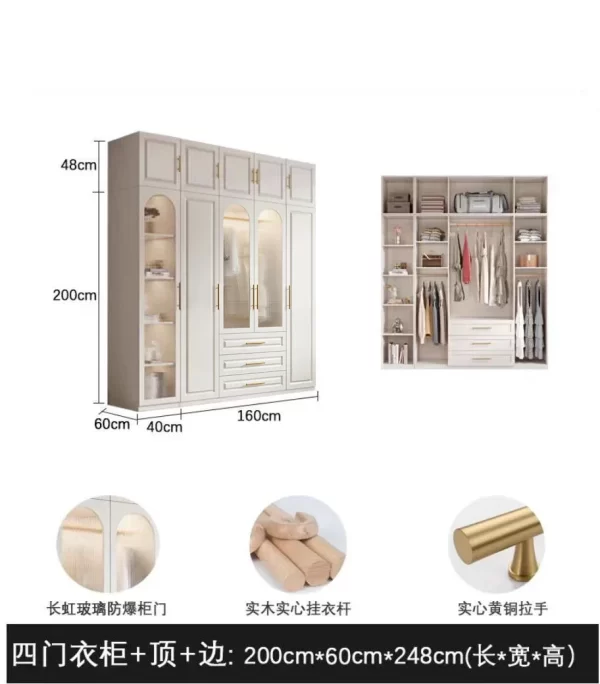 Drawer Storage With Glass Doors Wardrobes Shelves Bedroom Orgnizer Wardrobes Portable Open Closets Abiertos Furniture Bedroom - Image 13