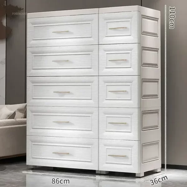 Simple Thicken Children's Wardrobes Home Rental Wardrobe Double-door Storage Cabinet Simple Hanging Clothes Storage Cabinet - Image 8