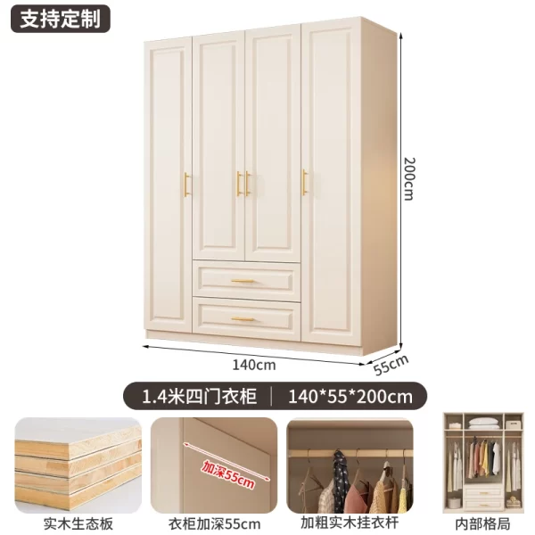 Drawers Cupboards Wardrobes Comfortable Closet Garment Cupboards White Multipurpose Space Saving Schrank Schlafzimmer Furniture - Image 6