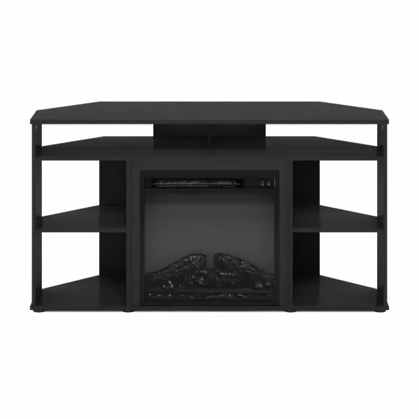 Jensen Corner TV Stand with Fireplace for TV up to 55 Inches, French Oak Grey - Image 4