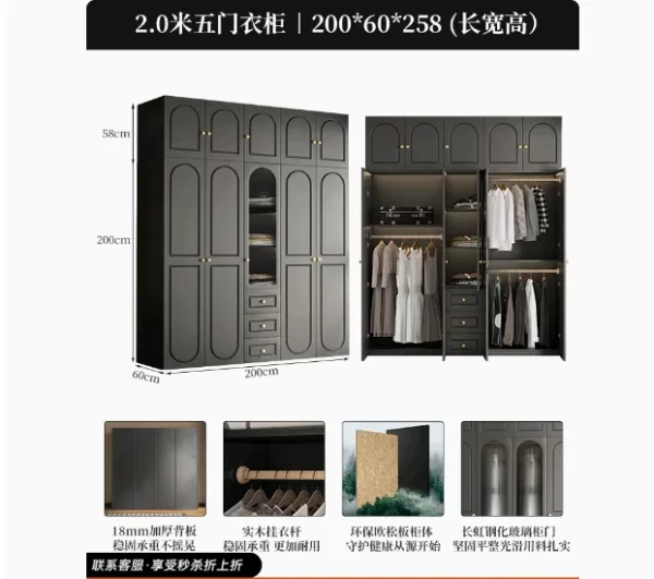 Interior Transparent Tall Closet Glass Hanger Nordic Teen Open Bedroom Wardrobe Organizer Storage Rack Guarda Roupas Furniture - Image 9