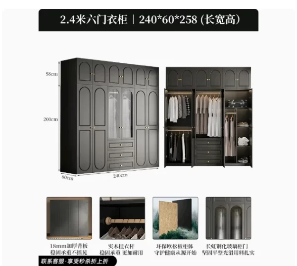 Interior Transparent Tall Closet Glass Hanger Nordic Teen Open Bedroom Wardrobe Organizer Storage Rack Guarda Roupas Furniture - Image 7