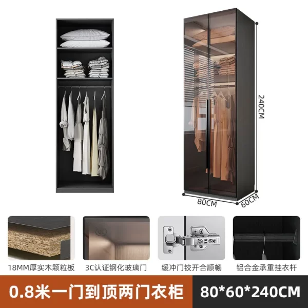 Organizer Underwear Wardrobe Cabinet Storage Shelves Glass Doors Cupboard Wardrobes Support Cupboard Home Bedroom Furniture - Image 19