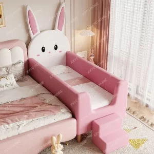 Solid wood baby single small bed with guardrail Baby boy girl splicing large bedside bed Children's splicing widened bed