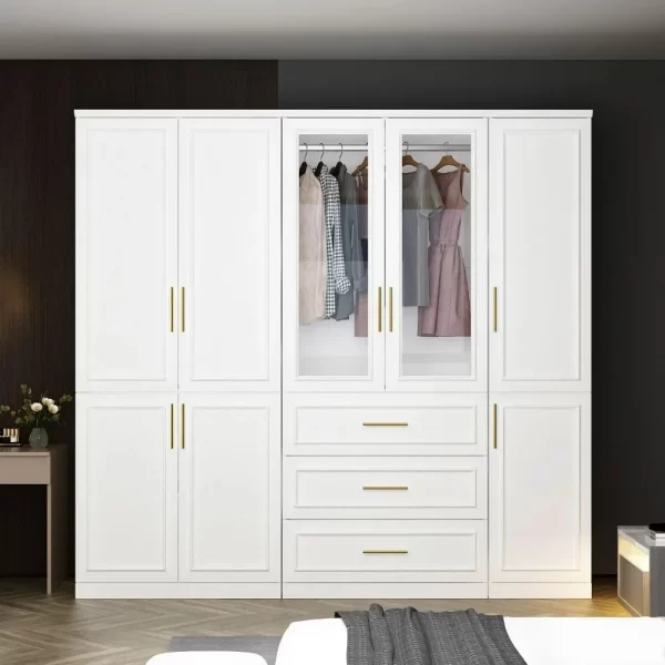 Armoire Wardrobe Closet Collection with Drawers & Hanging Rods, Closet Organizer, Armoire Wardrobes,Bedroom Funiture - Image 2
