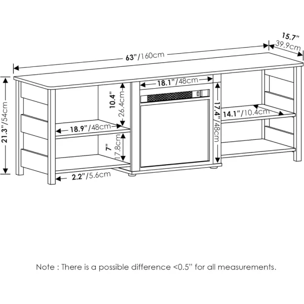 70 Inch TV Stand for TVs Up To 70-In with Fireplace, Individual Switch for Fireplace Display and Heat, TV Stand - Image 2