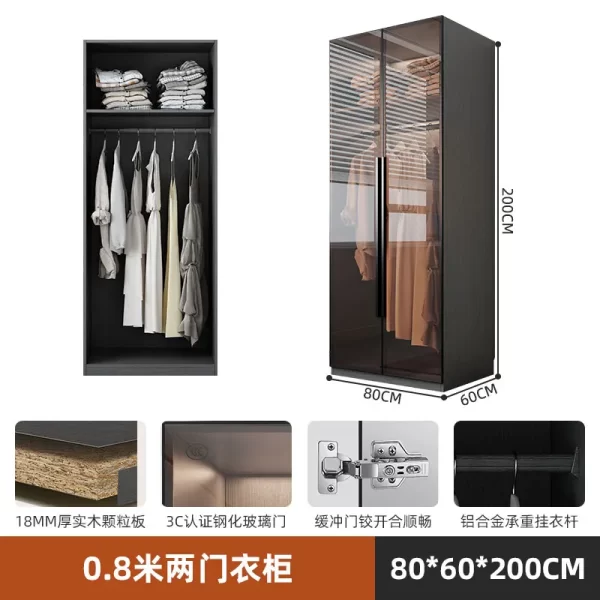 Organizer Underwear Wardrobe Cabinet Storage Shelves Glass Doors Cupboard Wardrobes Support Cupboard Home Bedroom Furniture - Image 28